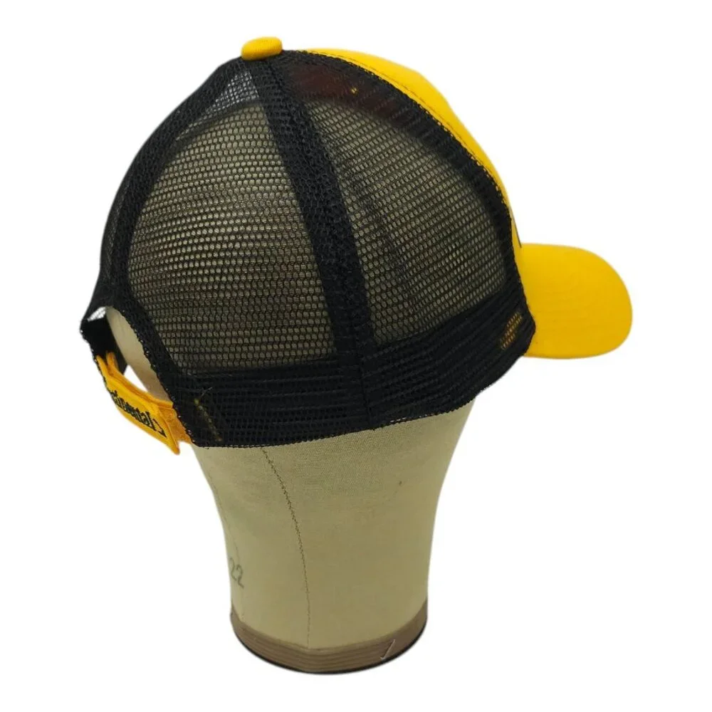Continental Tire Rubberized Logo Mesh Strapback Cap Trucker Baseball Hat Yellow